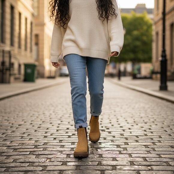 Timberland Cortina Valley Chelsea Boots Womens 7 Wheat Nubuck Lug Sole Pull On - Picture 13 of 13